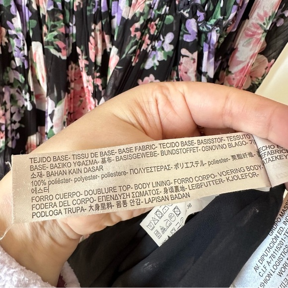 Massimo Dutti Long Sleeve Floral Pleated Dress Multicolor Size EU 36 US 4 - Picture 6 of 7